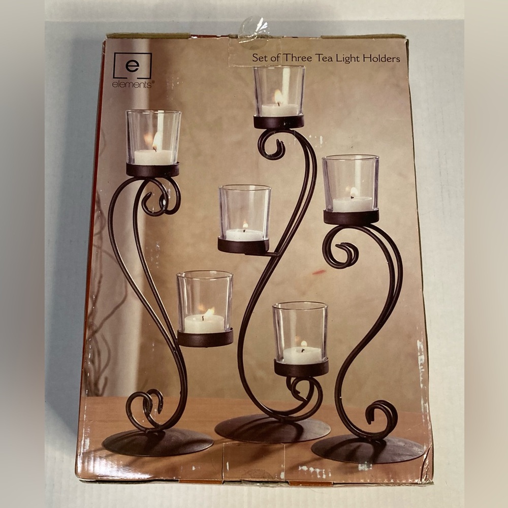 Elements Set of Three Tea Light Holders